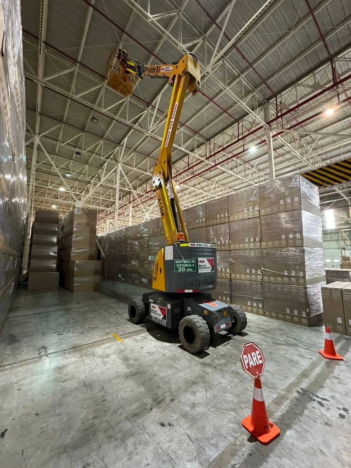 Warehouse interior with high-bay LED