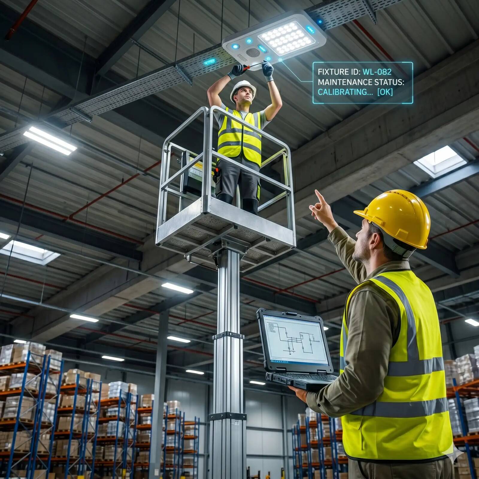 OPTIMA technician performing sensor recalibration on industrial fixture